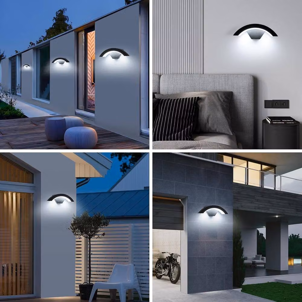 Goeco Modern LED Wall Light, 24W IP65 Waterproof Outdoor Lamp in Black – 7
