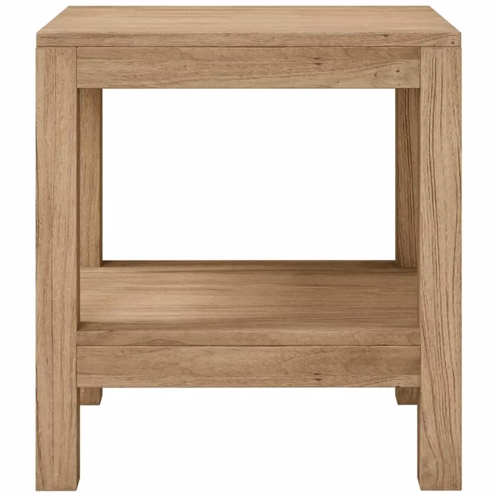 Berkfield Home Rustic Brown Teak Solid Wood Bathroom Side Table W/D/H: 35 x 45 x 45 cm – 3