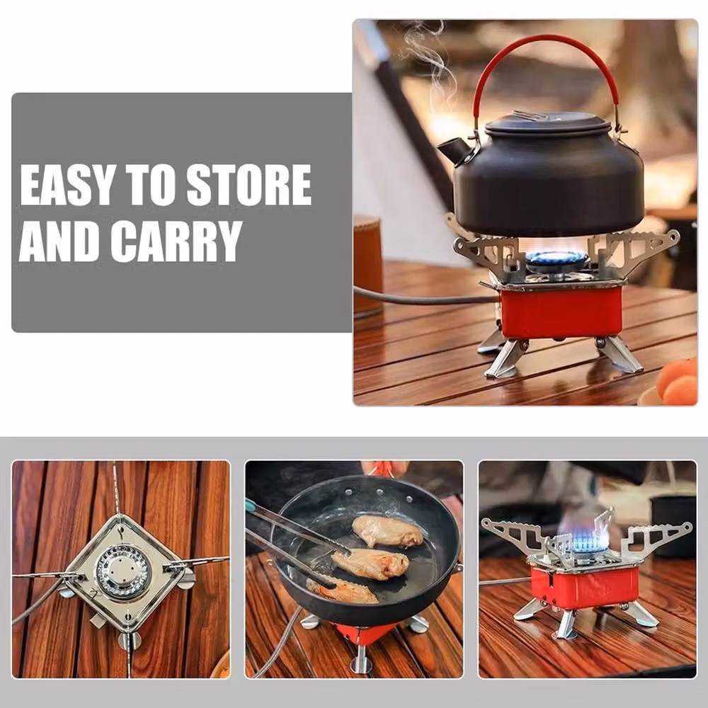 Kelvenix Portable Foldable Gas Stove for Camping and Hiking, Red, W: 52 cm – 2
