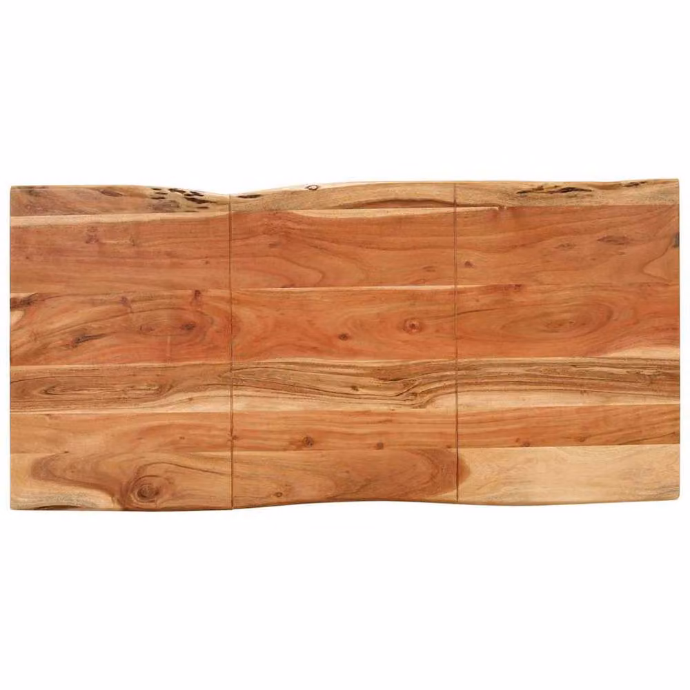 Berkfield Home Rectangular Dining Table in Brown Solid Acacia Wood with Live Edge and Sled Base, W/D/H: 140 x 70 x 76 cm – 3