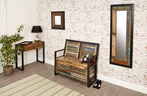 Baumhaus Urban Chic Monks Storage Shoe Rack Bench in Multicolour, W/D/H: 155.25 x 50.0 x 117.0 cm – 3