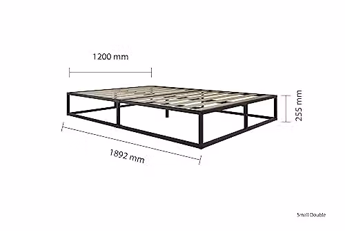 Birlea Soho Small Double Metal Platform Bed Frame in Black, W/D/H: 120 x 200 x 189.19 cm – 2