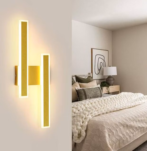 COMELY Modern LED Indoor Wall Light in Gold with Warm White 3000K Acrylic and Metal Finish