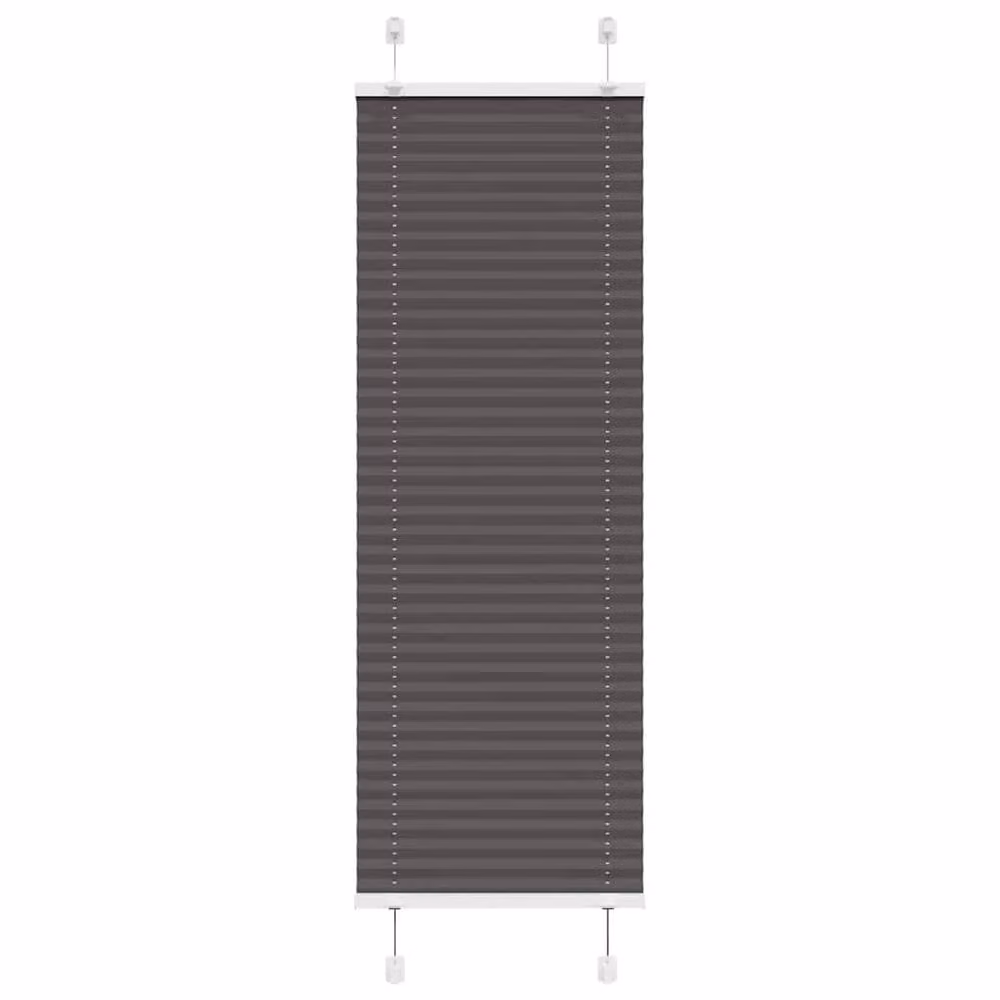 Berkfield Home Black Single Pleat Polyester Fabric Blind, W: 45 cm, H: 150 cm