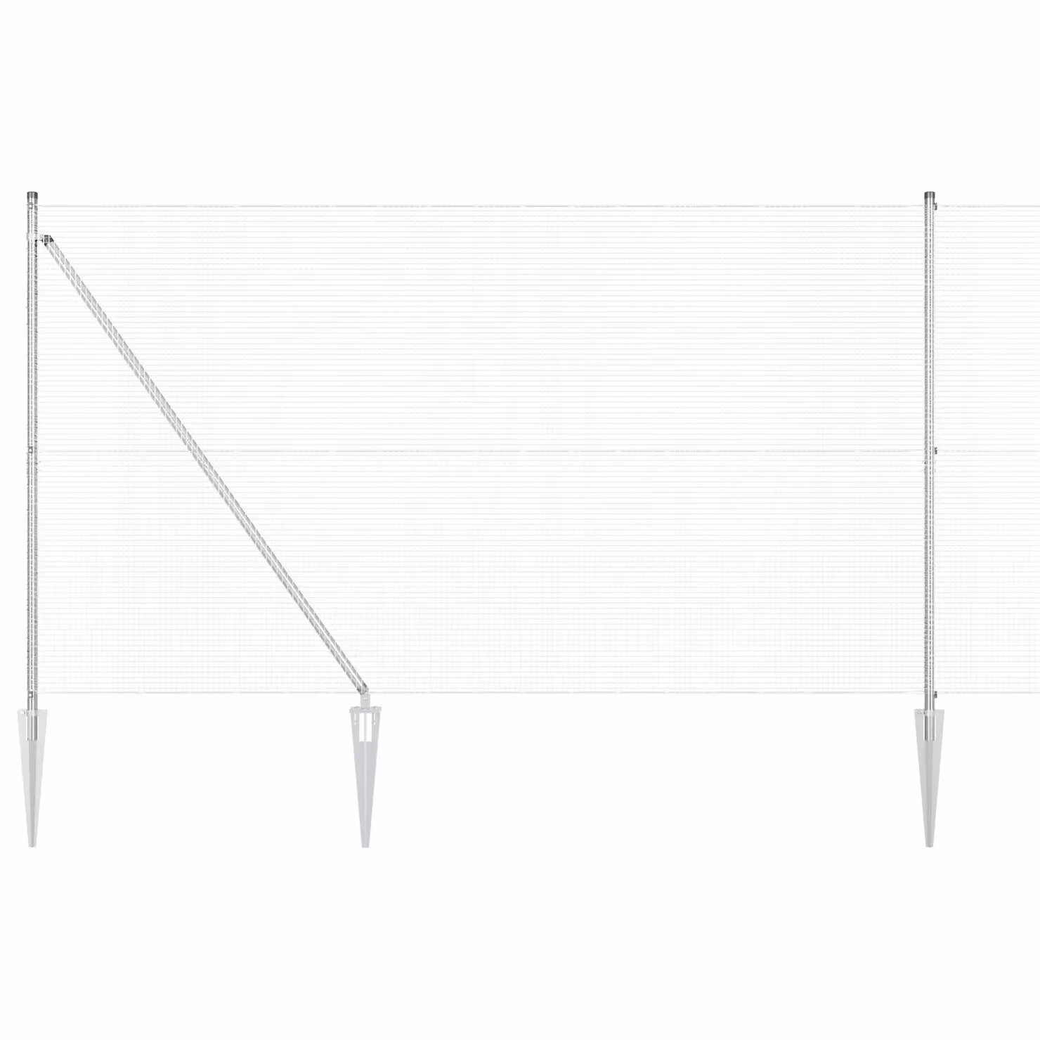 Berkfield Home Welded Wire Fence with 13 Spike Posts, Galvanised Steel, Silver, W: 50 m, H: 1.5 m – 2