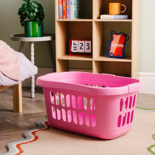 Wham Hipster Ventilated Laundry Basket with Handles, Pink