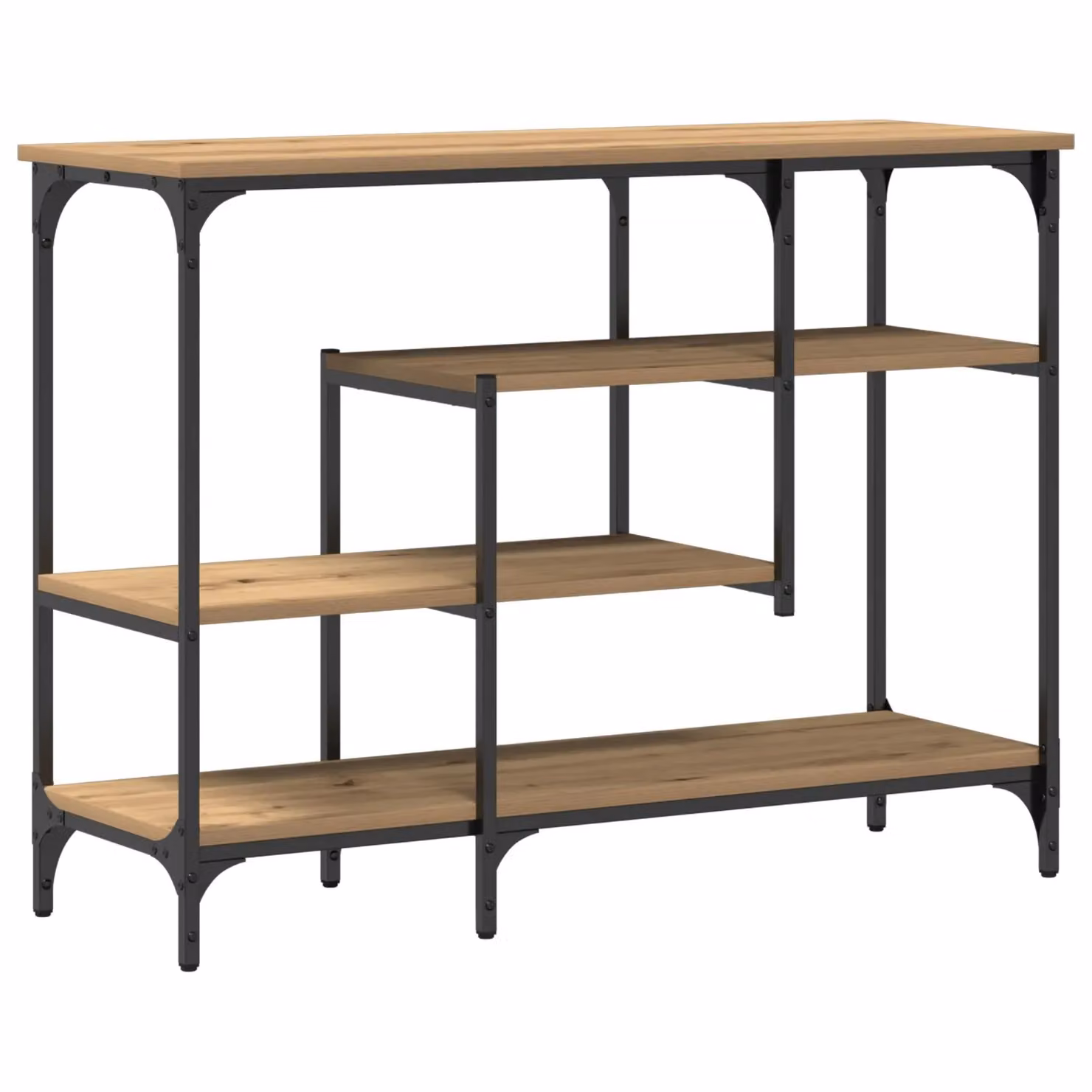 Berkfield Home Artisan Oak Console Table in Brown and Black, W/D/H: 100 x 35 x 75 cm – 2