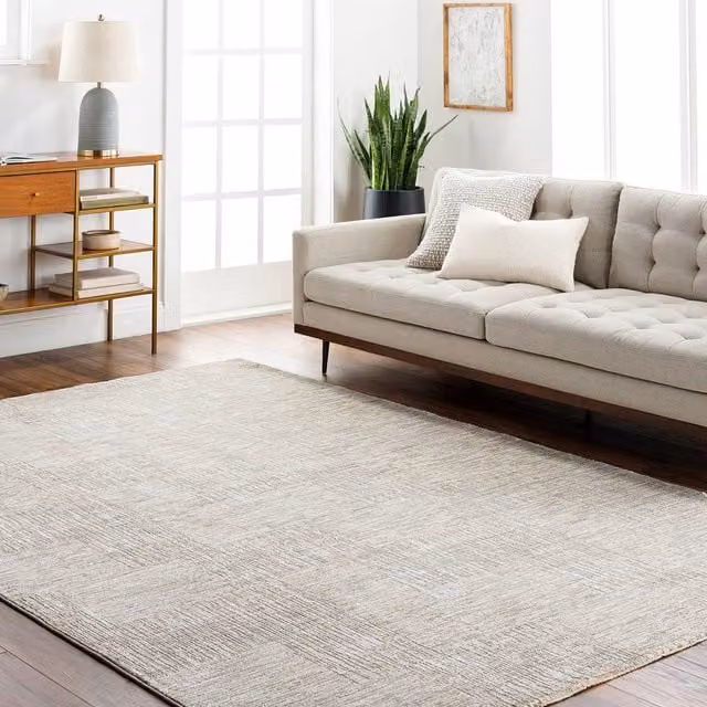 Livabliss Masterpiece Modern Geometric Rug in Beige and Grey with Fringes, W: 200 cm, L: 290 cm – 1
