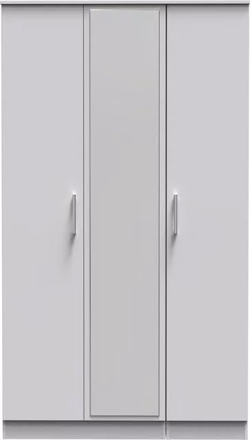 Ready Assembled 2 U Cornwall Tall Triple Mirror Wardrobe in Light Grey