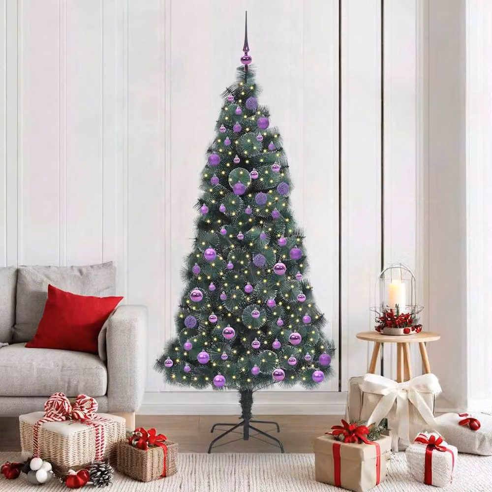 Berkfield Home Elegant Artificial Pre-lit Christmas Tree with Ball Set, Green, Height: 180 cm – 2