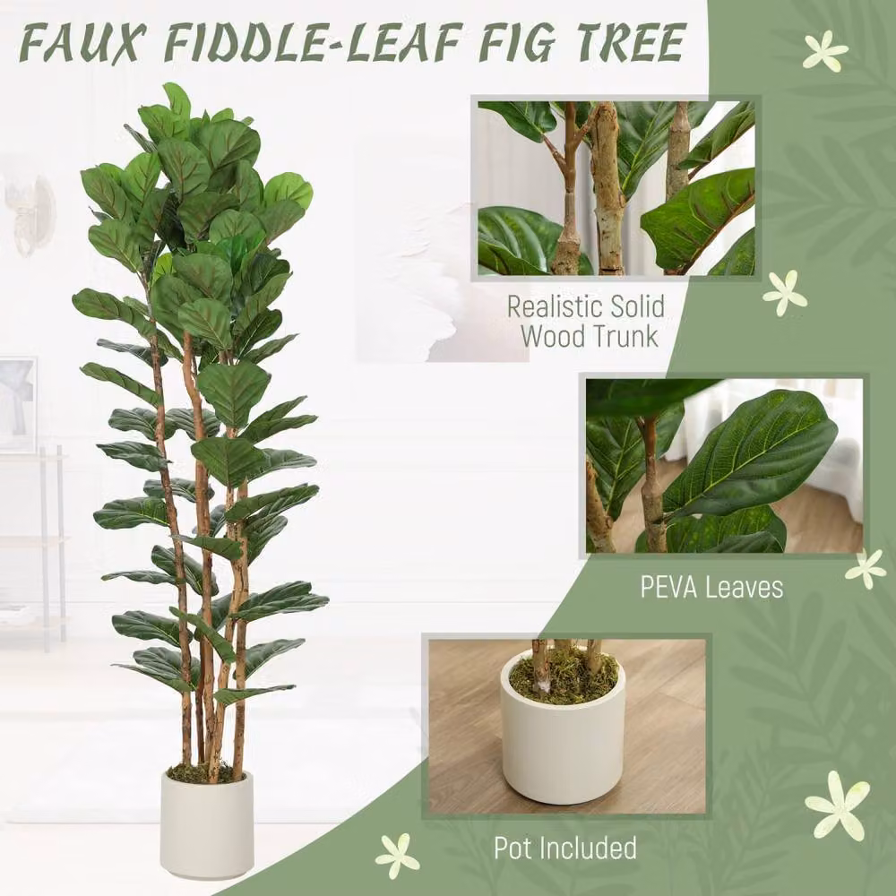 Wyld Haus Racori 180cm Artificial Fiddle Leaf Fig Tree, Green – 4