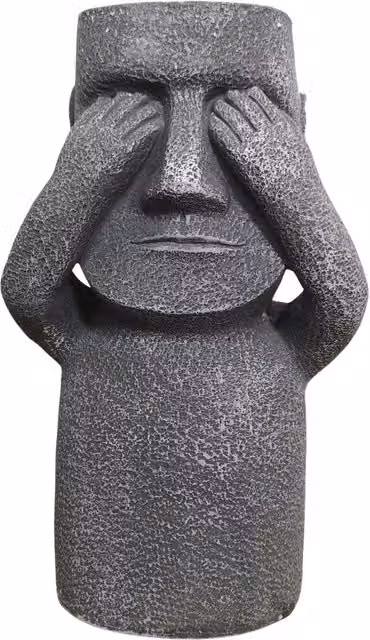 Samuel Alexander Easter Island See No Evil Grey Freestanding Garden Patio Decoration