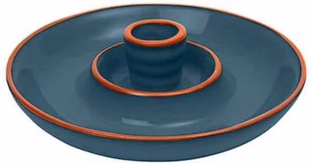 Dexam Sintra Glazed Terracotta Olive Dish in Ink Blue – 1