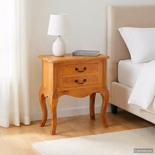 vidaXL Rustic Side Table in Brown Solid Wood, W/D/H: 60.5 x 30 x 61 cm – 2