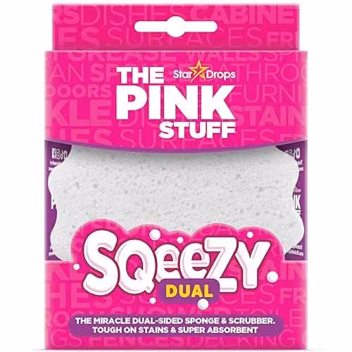 The Pink Stuff SQeeZY Dual Sided Scrubber Sponge in Pink and Multicolour – 1