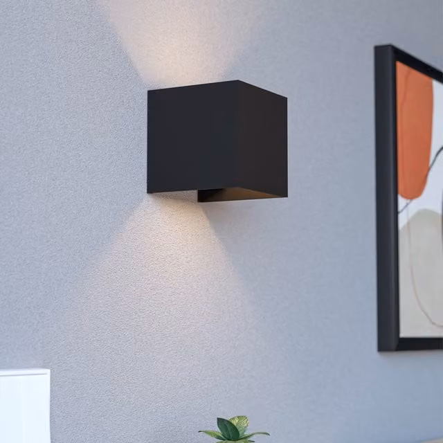 Eglo Rincine LED Rechargeable Wall Light with Motion Sensor and Dimmer, Black