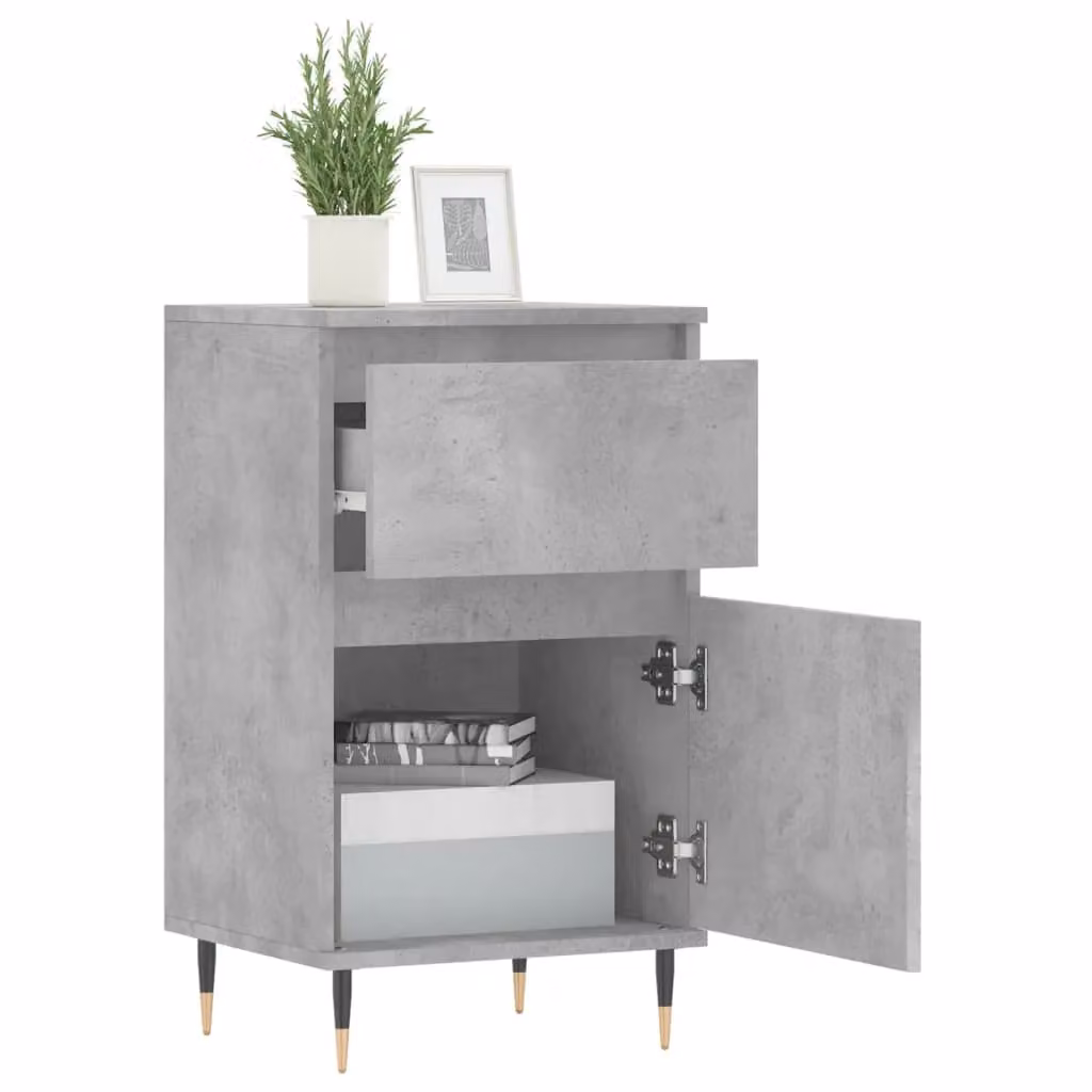 Berkfield Home Set of 2 Modern Sideboards in Concrete Grey, W/D/H: 40 x 35 x 70 cm – 3