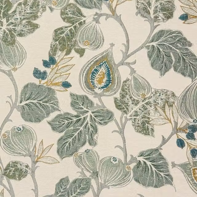 Terrys Chianti Floral Fabric in Seafoam Green and Blue