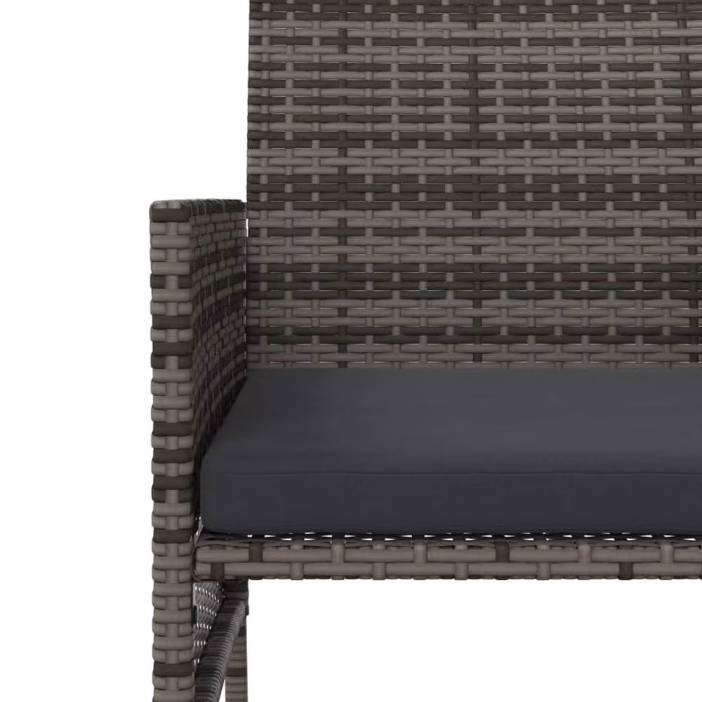 Berkfield Home Grey Poly Rattan 2-Seater Garden Sofa Set with Coffee Table and Matching Ottomans – 5