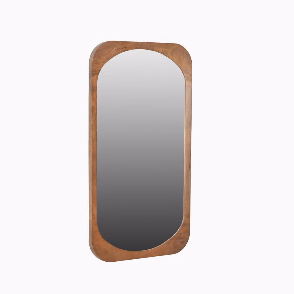 FurnitureboxUK Finley Mid-Century Walnut Wood Wall Mirror, Brown, W: 90 cm, H: 50 cm – 3