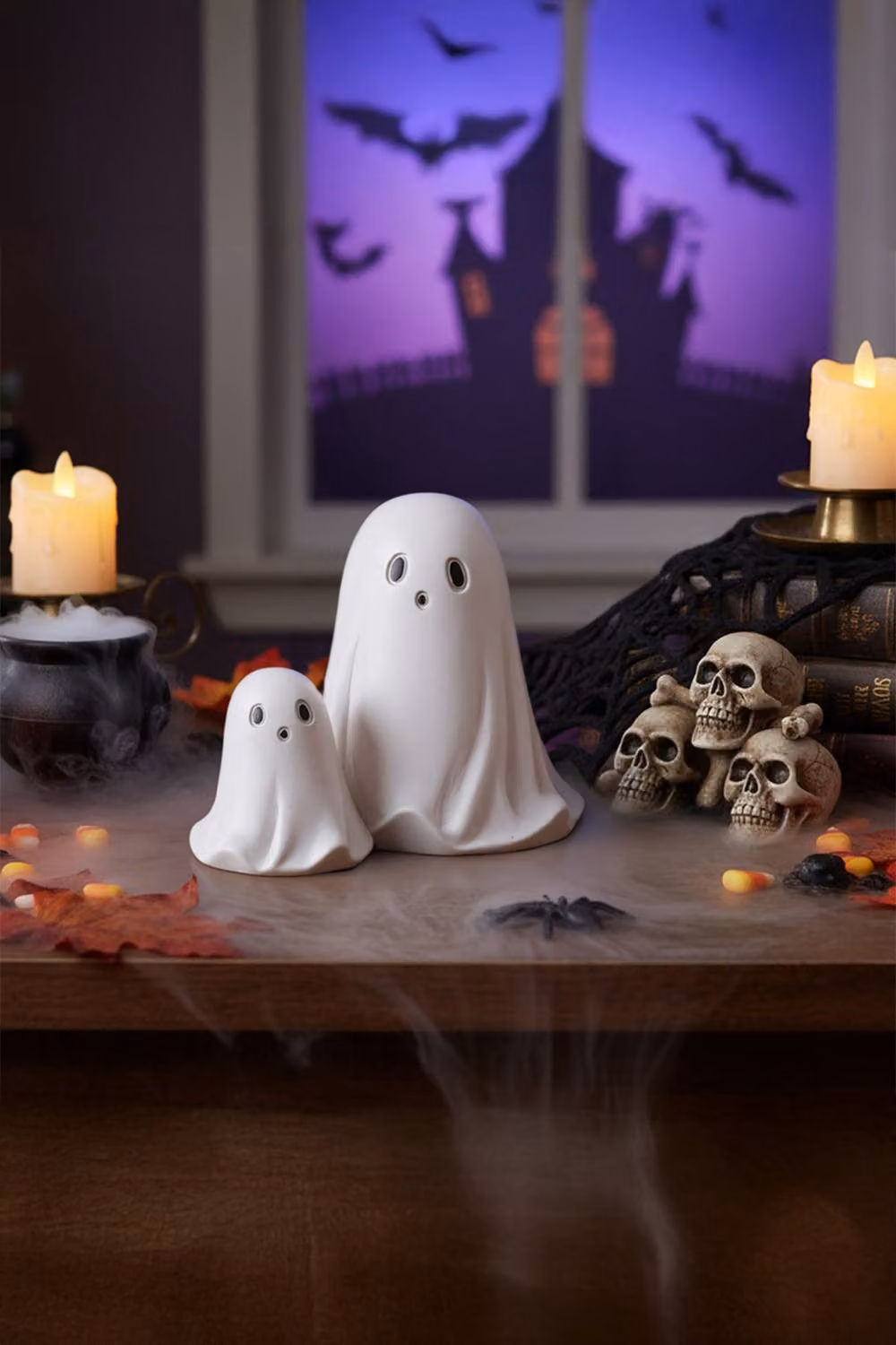 H&O Direct White Ceramic Mini Halloween Ghost Figurines for Tabletop Decoration – 2