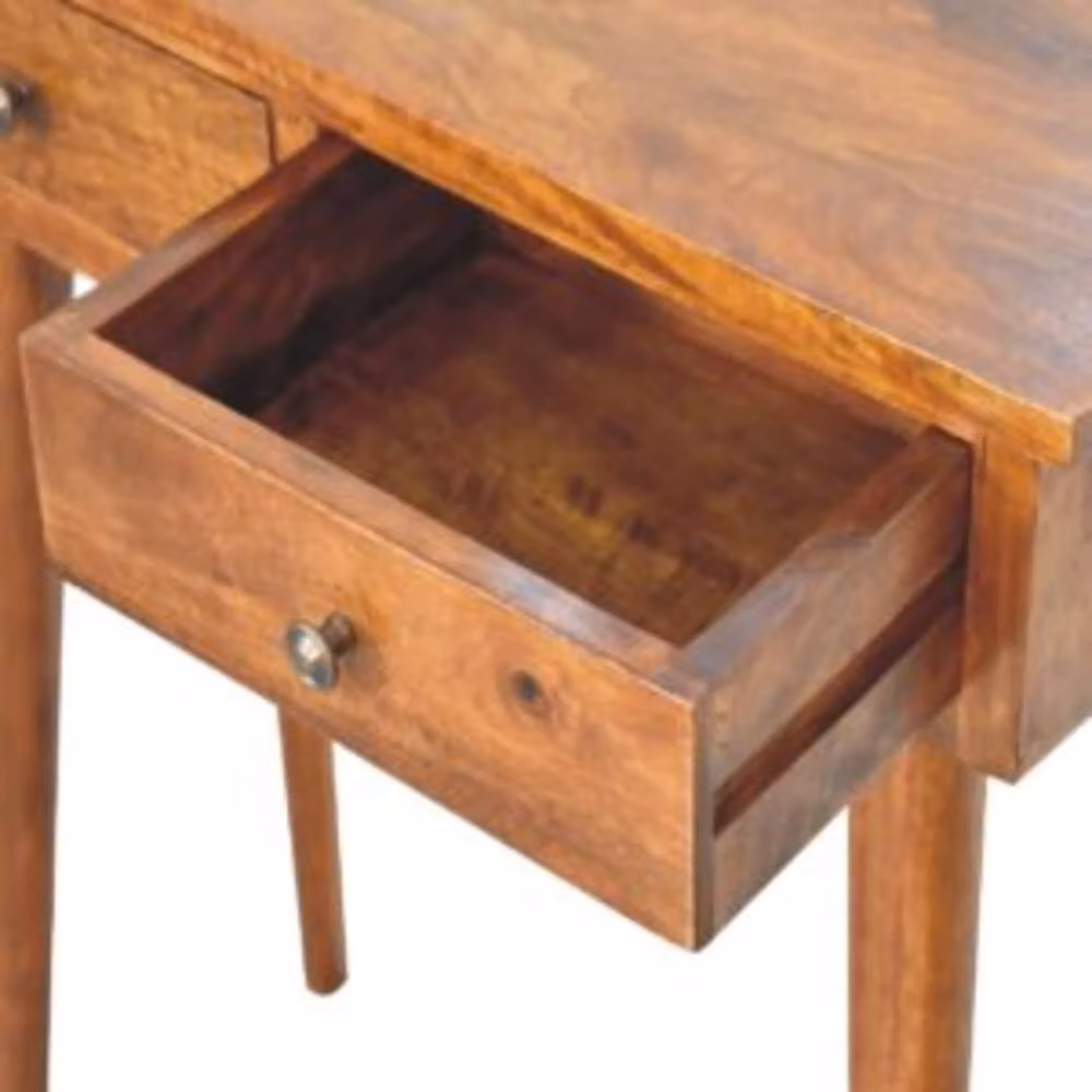 Wyld Haus Olbia Mini Console Table in Brown Mango Wood with 2 Drawers W/D/H: 78 x 30 x 30 cm – 4
