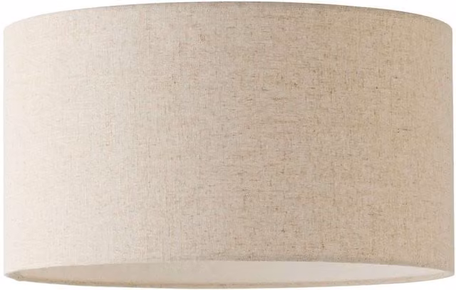 ValueLights Reni Beige Linen Easy Fit Pendant Drum Lamp Shade W: 45 cm, H: 24.5 cm