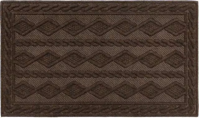 JVL Knit Rubber Backed Indoor Doormat, Brown, W: 45 cm, D: 75 cm