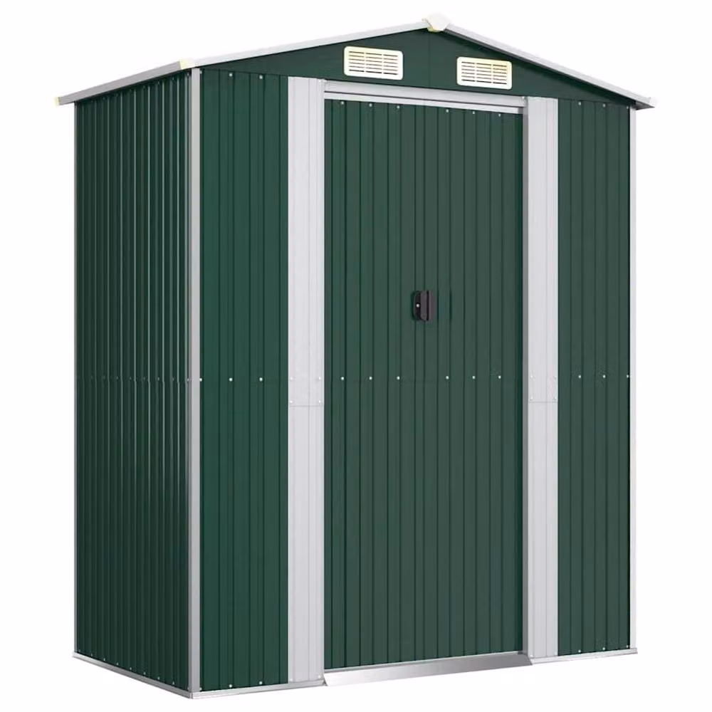 Berkfield Home Green Galvanised Steel Garden Shed, W/D/H: 192 x 108 x 223 cm – 3