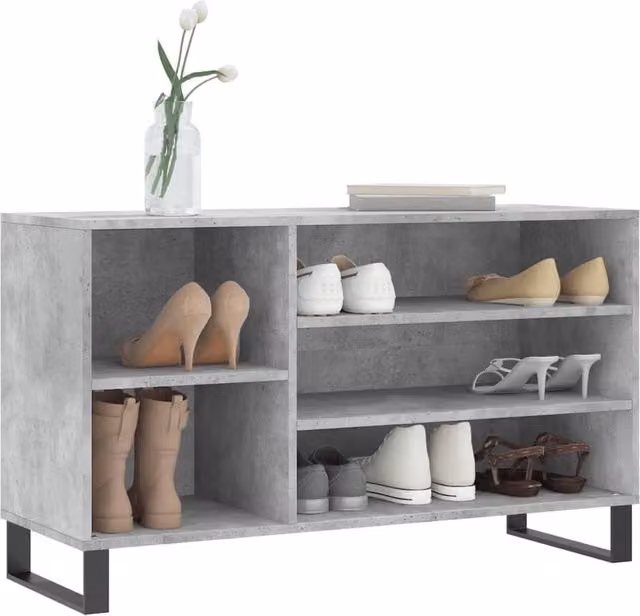 Berkfield Home Industrial Shoe Cabinet in Concrete Grey, W/D/H: 102 x 36 x 60 cm – 1