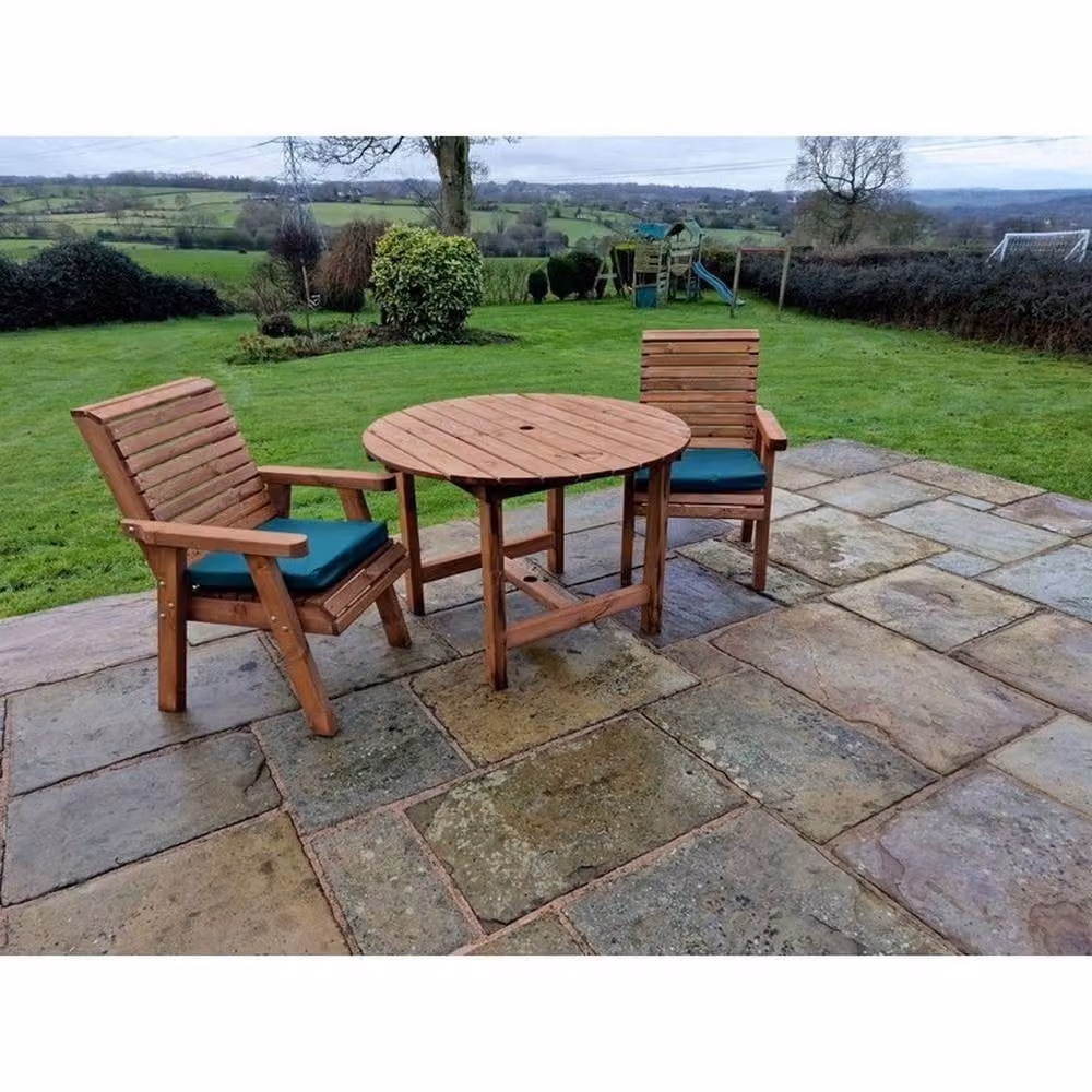 Churnet Valley Garden Furniture Ltd Valley 2 Seat Round Garden Set in Brown Treated Pine Wood – 1