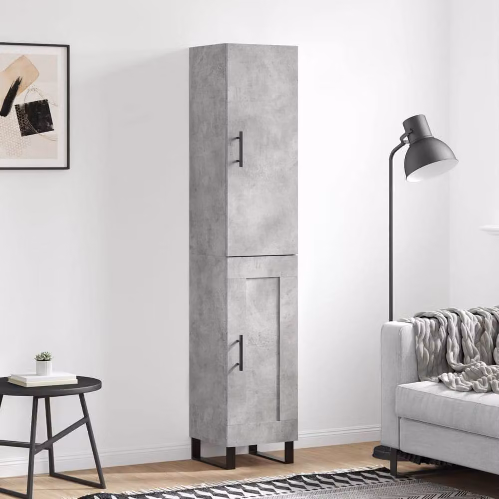 Berkfield Home Highboard in Concrete Grey, W/D/H: 34.5 x 34.0 x 180.0 cm – 2