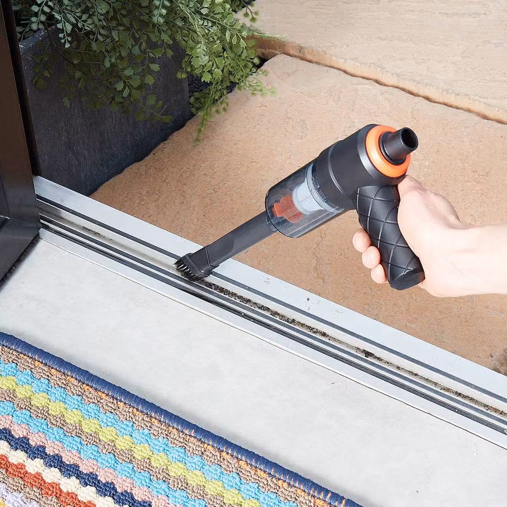 Clarsen Cordless Handheld Vacuum with 2-in-1 Blow and Suction Function, Multicolour Black and Orange, 0.1 l – 3