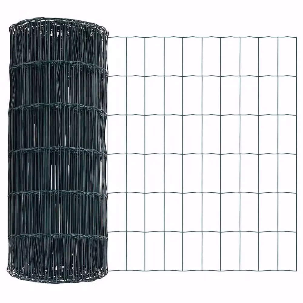 Berkfield Home Green Euro Fence with 13 Spike Posts, Galvanised Steel, W: 25 m, H: 0.6 m – 4