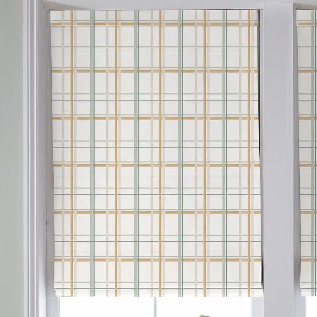Laura Ashley Burford Check Blackout Made to Measure Roman Blind in Yellow