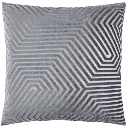 Paoletti Evoke Grey Velvet Square Cushion, W/D/H: 55 x 55 x 55 cm