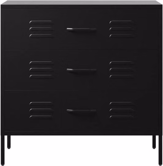 Lemon Pavilion Furniture Caleb Steel Chest in Black, W80 x D40 x H79.5 cm