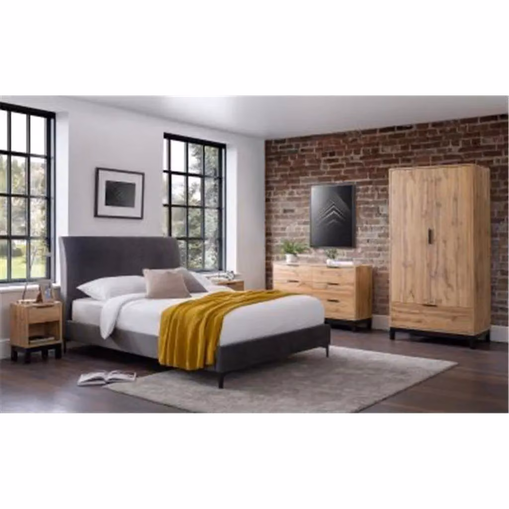 Ashfield Premier Oak-Effect 2 Door 1 Drawer Wardrobe in Light Oak – 3
