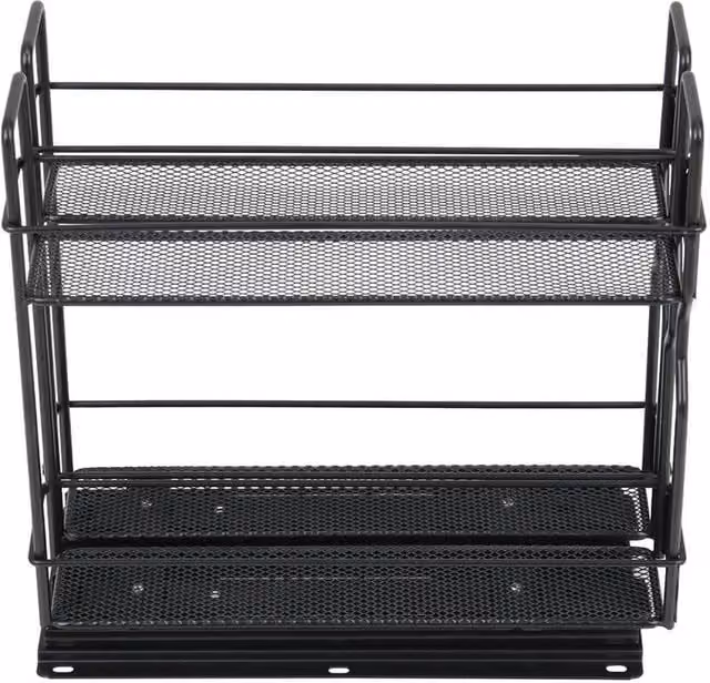 Kelvenix Black 2 Tier Metal Pull Out Spice Rack – 1