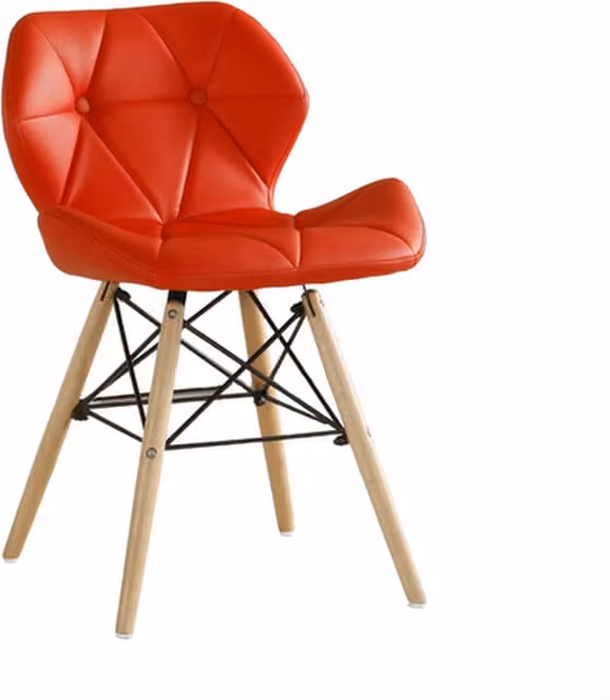 Life Interiors Cecilia Eiffel Faux Leather Dining Chair with Button Detail in Red