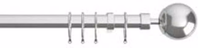 NewEdgeBlinds Finesse Ball End Metal Curtain Pole Set, 22-25mm, Gold, Bronze and Silver, Length: 170cm