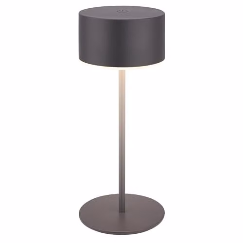 Briloner Rechargeable LED Table Lamp, Dimmable Touch Control, IP44 Waterproof, Anthracite/Black, W/D/H: 8 x 8 x 18 cm