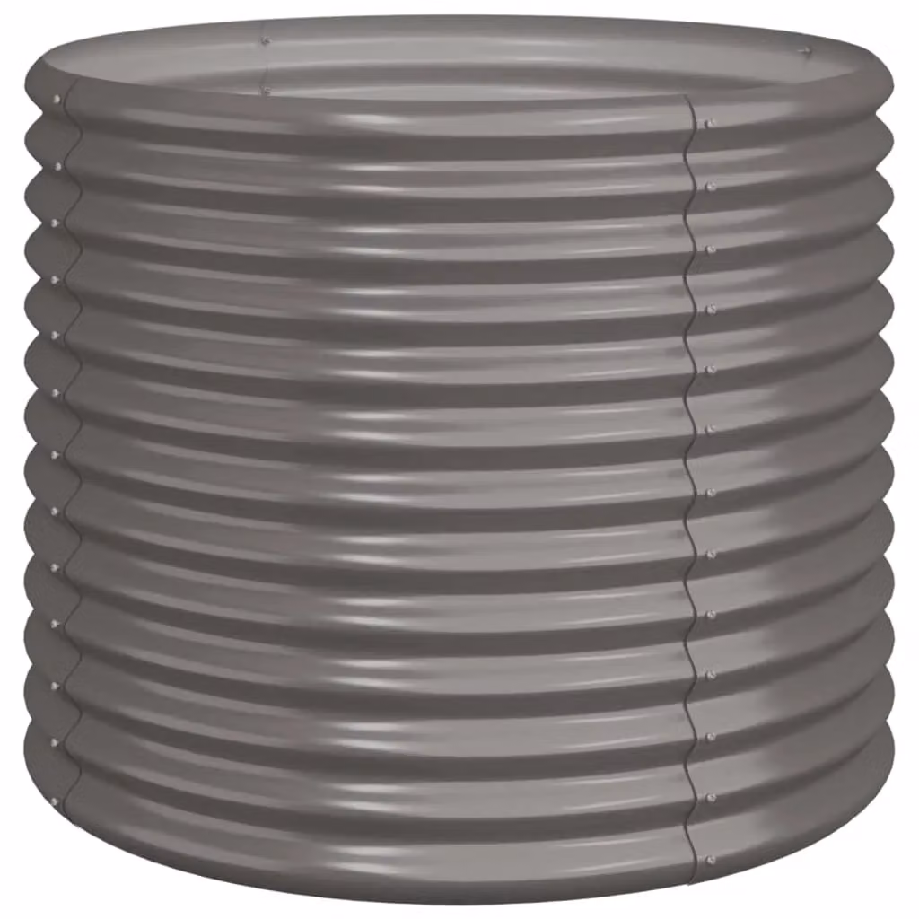 Berkfield Home Garden Steel Planter in Grey, W/D/H: 80 x 80 x 68 cm – 2