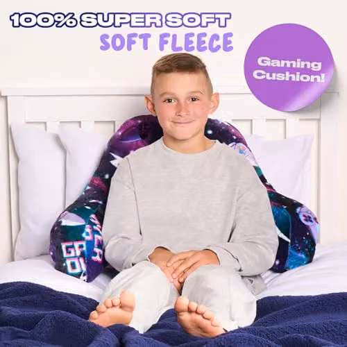 OHS Purple Neon Fleece Cuddle Cushion for Kids with Backrest and Arms – 3