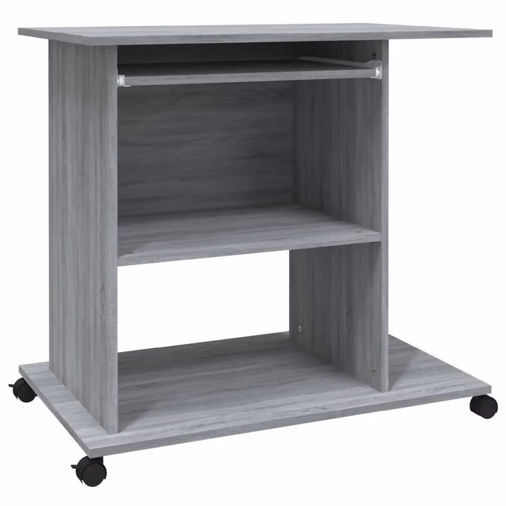 Berkfield Home Computer Desk in Grey Sonoma, W/D/H: 80 x 50 x 75 cm – 2