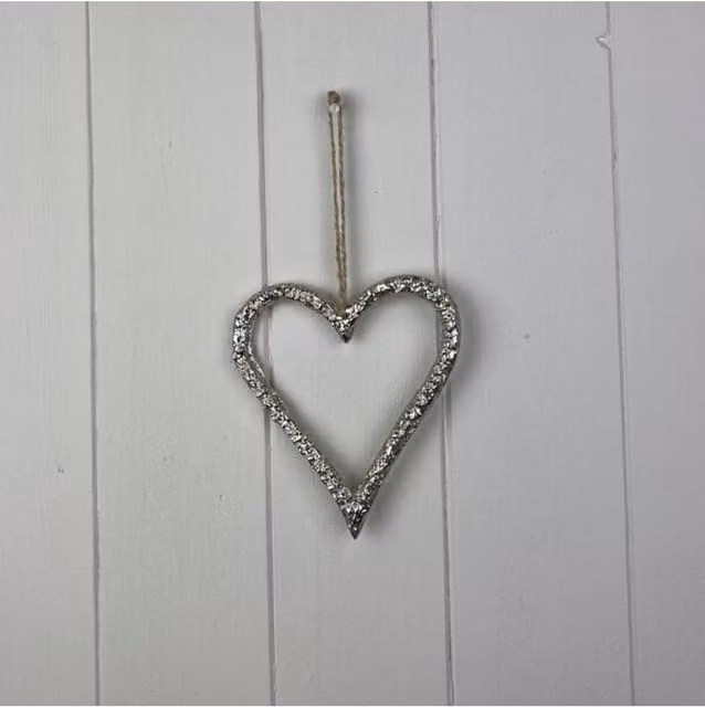 KDMD Silver Classic Metal Heart Hanging Charm, 13 mm