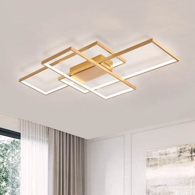 Garwarm Modern LED Ceiling Light in Gold/Brass with 3 Rectangular Squares – 1