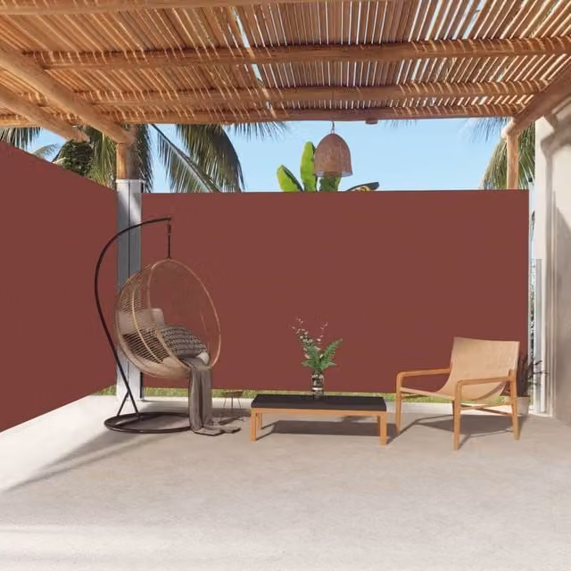 Berkfield Home Retractable Side Awning in Brown, W/H: 600 x 200 cm – 1