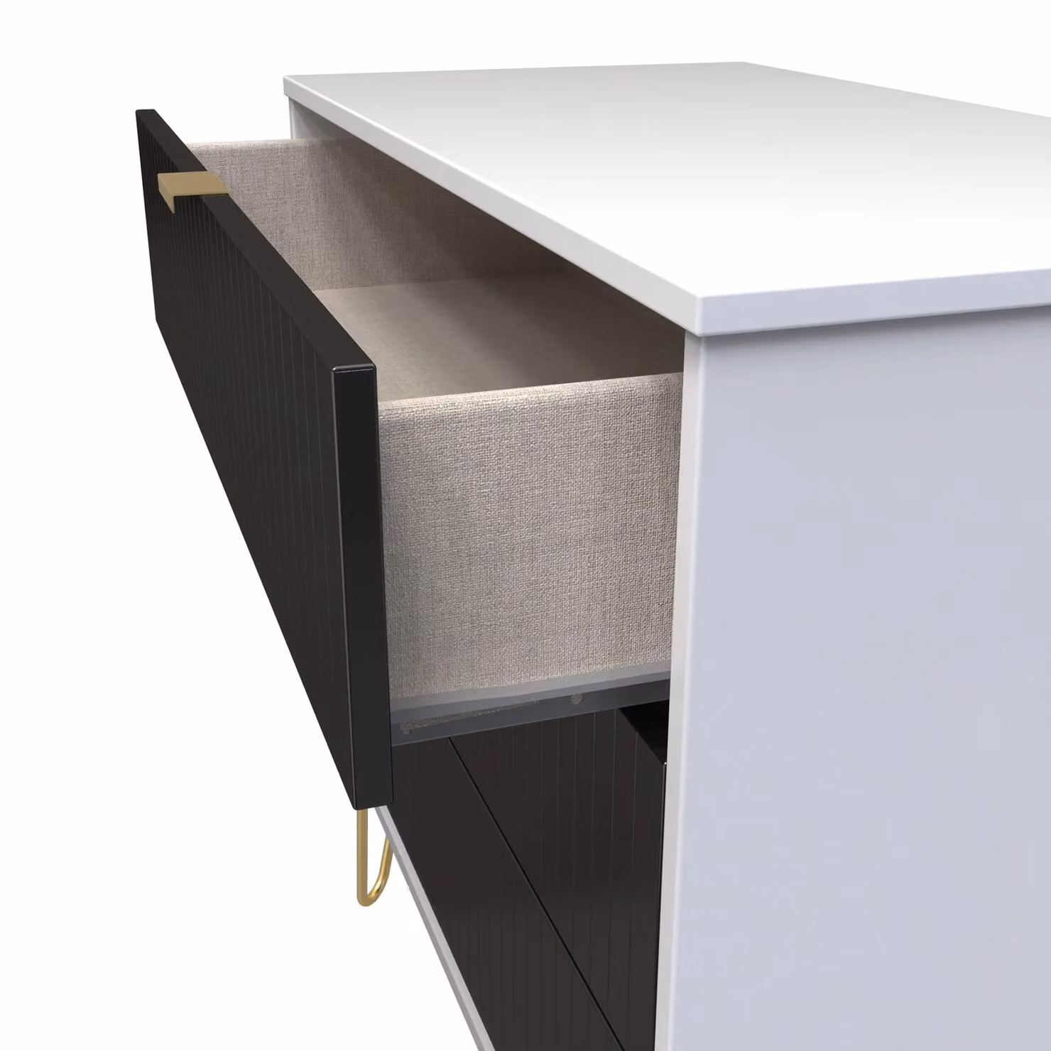 Ready Assembled 2 U Bexley 3 Drawer Chest in True Black and Gold – 4