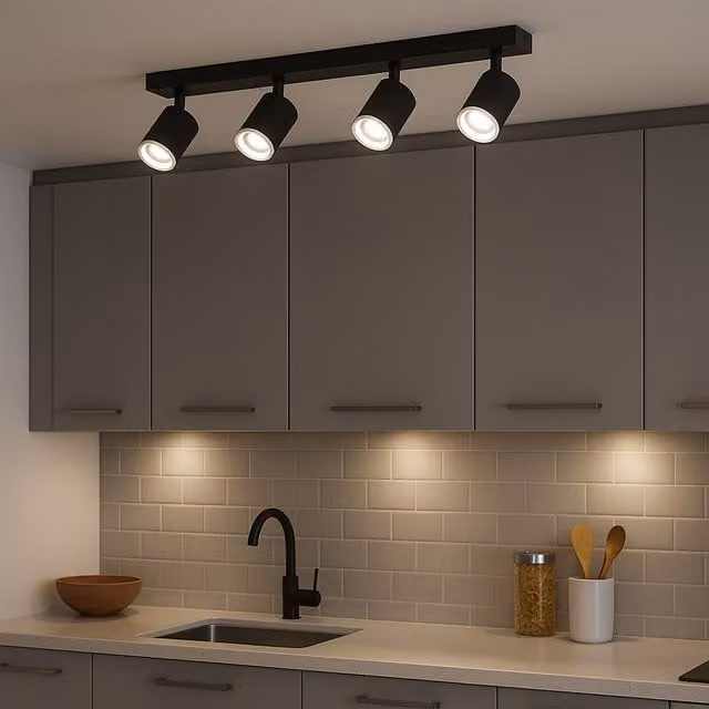 Eglo Melitello-Z Smart Control RGB LED 4 Light Spotlight Track Bar in Black